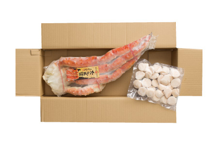 ボイルたらばがに脚約1.8～2kg×1肩、ほたて500g D-11058