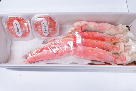 ボイルたらばがに脚約1.8～2kg×1肩、いくら醤油漬け(鮭卵)70g×2P D-14062