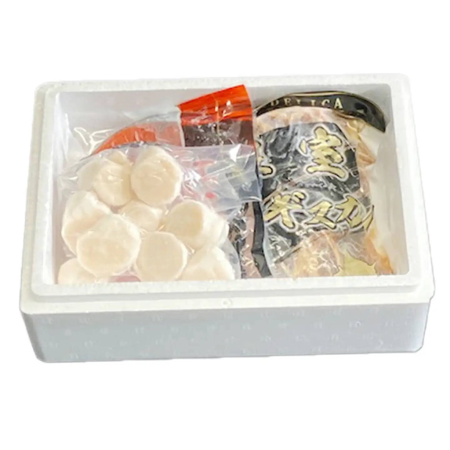 味付けジンギスカン1P、ほたて貝柱200g、紅鮭5切 C-30079