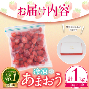 冷凍あまおう (計1kg) スピード発送 いちご イチゴ 苺 あまおう 冷凍いちご 冷凍イチゴ 国産 福岡県 果物 フルーツ アイス ジャム 冷凍フルーツ ＜離島配送不可＞【ksg1785】【うるう農園】