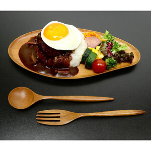 さくら　パスタフォークとパスタスプーンセット　オイル仕上げ