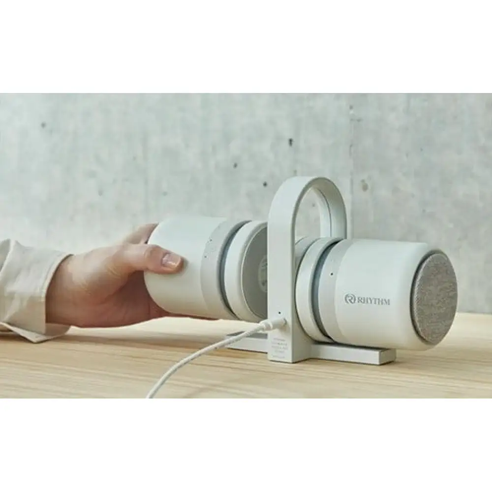 リズム 防水ポータブルシアタースピーカー MAGSPEAKER DUO ライトグレー　【11100-1818】