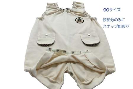 TENTOUMUSHI パイルワッペンロンパース・アイボリー・90サイズ [0813]