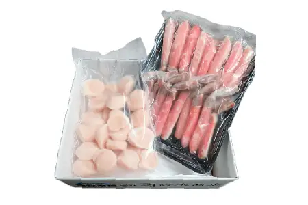 お刺身可！生ずわいがに棒肉ポーション500g(12～20本)、刺身用ほたて貝柱300g B-14124