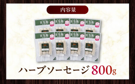 放牧豚 ハーブソーセージ 計800g（100g×8） 豚肉 ソーセージ 無添加 無塩せき 北海道 [AXBA094]