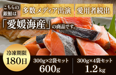 訳あり塩銀鮭切り身 1.2kg（300g×4袋）【V003250】