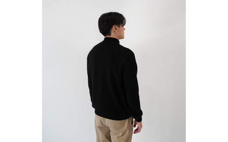 ベビーカシミヤ　フルジップ　メンズ　Lサイズ　【ブラック】 【178003-3】 ｶｼﾐﾔ 天然素材 ｾｰﾀｰ 服 国産 国内製造 ﾍﾞﾋﾞｰｶｼﾐﾔ