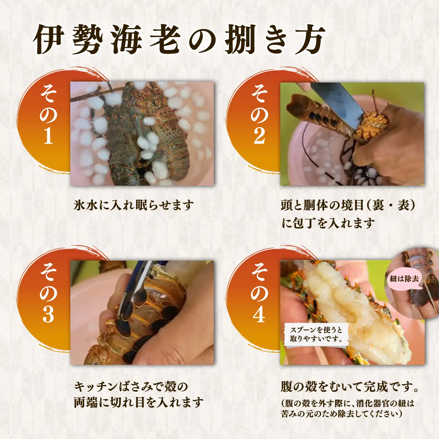 【 伊勢海老 】 活〆冷凍伊勢海老 2匹