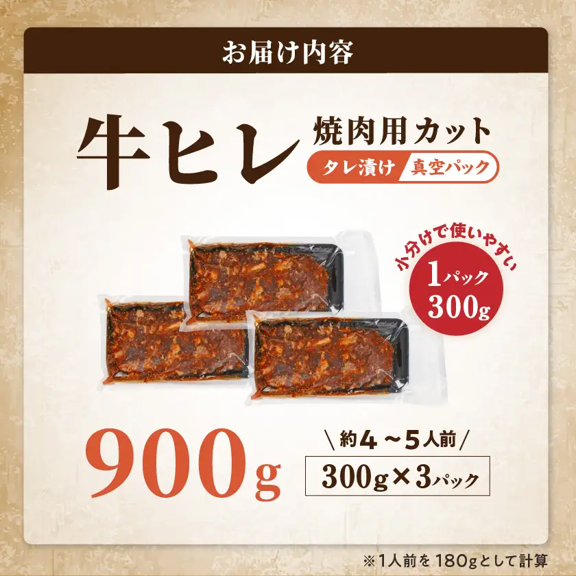 牛ヒレタレ漬け900g(焼肉用カット)_LG-3329_(都城市) 