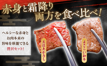 土佐あかうし＆よさこい和牛　焼肉食べ比べ 各種約450g 総計約900g / やわらか ヘルシー うま味凝縮【(有)山重食肉】[ATAP190]