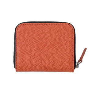 ミニマム財布(ラウンド)本革バスケ/オレンジ ML074