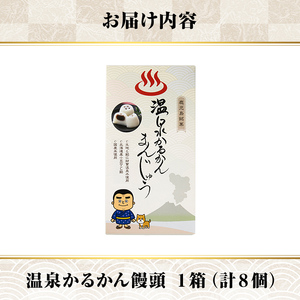 K-593-A 温泉かるかんまんじゅう1箱8個入り(計8個) 【財宝】 霧島市 和菓子 個包装 ギフト かるかん 饅頭 まんじゅう お菓子 九州 銘菓 お土産 あんこ スイーツ おみやげ 贈り物 こし餡 温泉水使用 鹿児島県