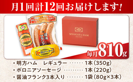 【12回定期便】明方ハム詰め合わせ Ａセット [AVBA005]明方 定期