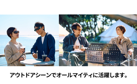 メガネの上から掛けられるサングラス オーバーグラス「Otani（オータニ）」様々なメガネに合わせやすいスクエアデザイン、小窓の側面で視野と明るさを確保、収まりの良いベーシックモデル。「いぶき」(2)マットブラック／ペールモルフォブルー