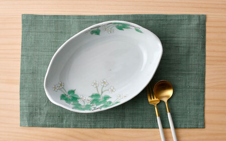 【波佐見焼】はくさんいちげ 楕円深鉢 1点【藍水】[GB56]