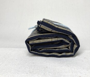 会津木綿 携帯用折り畳みマイバッグ (棒縞) ファッション かばん トートバッグ 手提げ カバン 織物 伝統工芸品 
