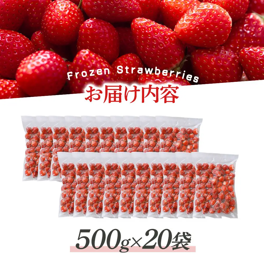 冷凍いちご(さぬきひめ)500g×20袋 | 冷凍いちご