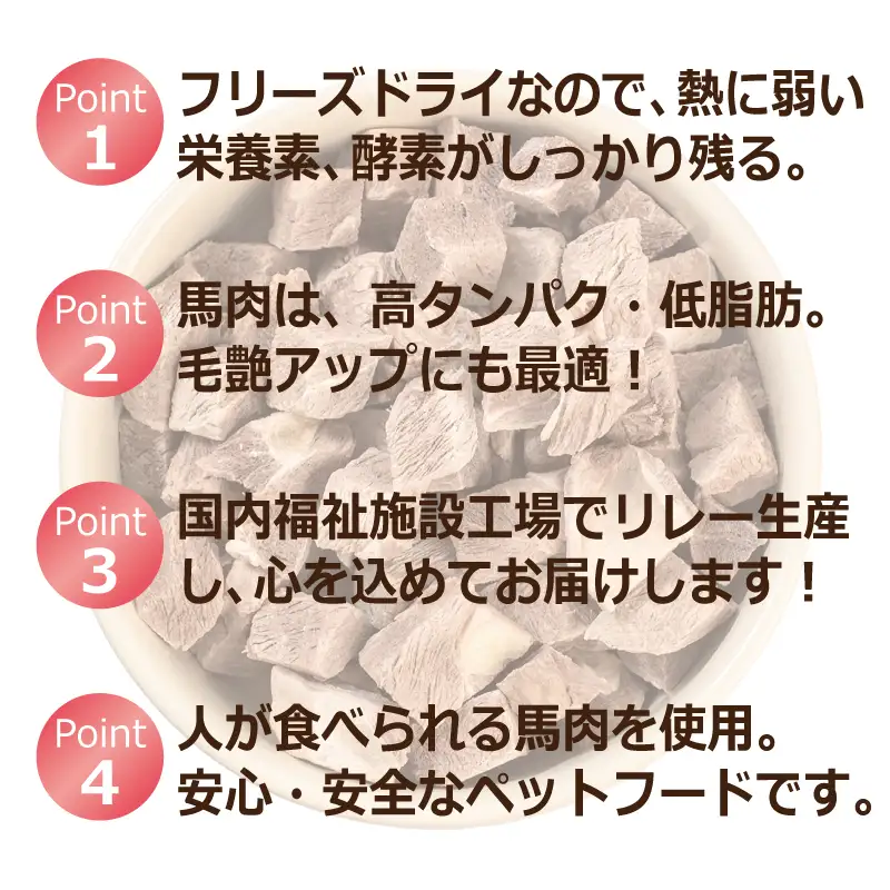 ALOHAS 馬肉フリーズドライ 犬猫用おやつ 25g×5袋
