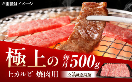 【3回定期便】佐賀牛 上カルビ 焼肉用 500g /MKミート武雄[UEM050] 焼肉用