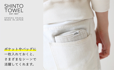SHINTO TOWEL「インナーパイル・ミニタオル」（ネイビー）3枚セット オーガニックコットン100%