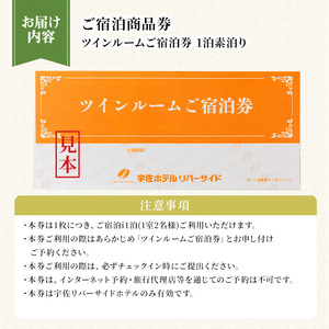 宇佐ホテルリバーサイド 1泊素泊まり宿泊券(ツインルーム) 【117400200】【宇佐ホテルリバーサイド】