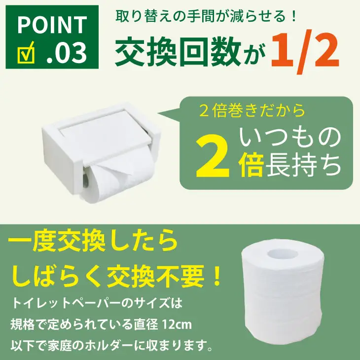 【定期便】トイレットペーパー ダブル ホワイト 72ロール x 3回：合計216個 トイレット Q039-003 