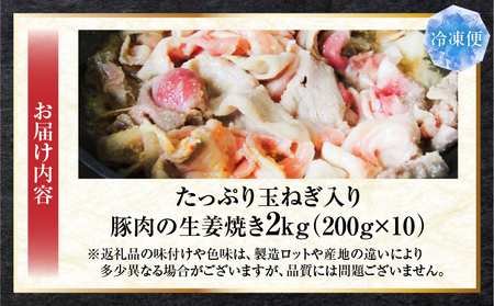 たっぷり玉ねぎ入り豚肉の生姜焼き 2kg |肉 豚肉 冷凍 小分け 時短 時短調理 簡単 料理 たっぷり 生姜焼き たまねぎ しょうが ジューシー 弁当 おかず 香川県 三木町 おすすめ |_mk146-271-02