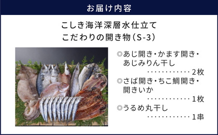 こしき海洋深層水仕立て こだわりの開き物 S-3 K065-007_03 魚 冷凍