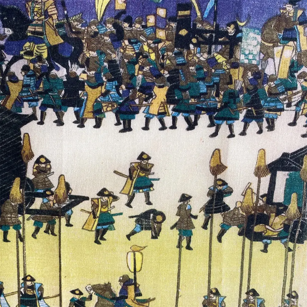 オリジナル【手ぬぐい】浮世絵：歌川芳虎 作「武者行烈之図」デザイン／名古屋刀剣博物館