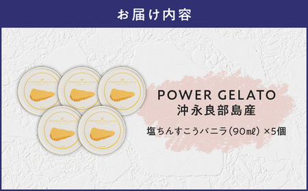 POWER gELATO 沖永良部島産（ 塩ちんすこうバニラ ）90ml × 5個入り W066-004-01 冷凍 スイーツ