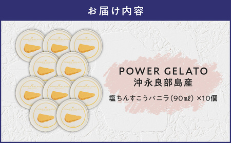 POWER gELATO 沖永良部島産（ 塩ちんすこうバニラ ）90ml × 10個入り W066-004-02 冷凍 スイーツ