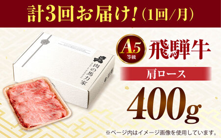 【3回定期便】飛騨牛肩ロース 400g×1パック すき焼きしゃぶしゃぶ用肉 [AVBO030]