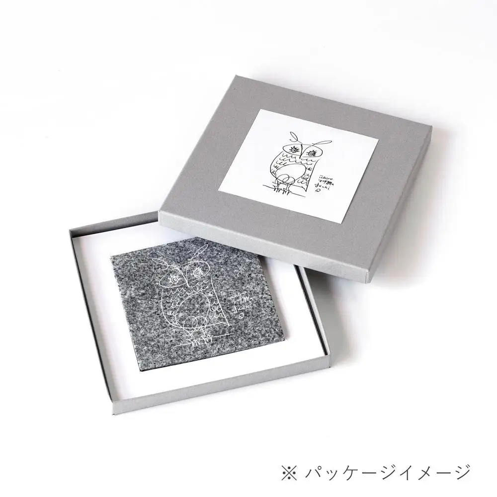 屋島 / Ichiro Yamaguchi｜山口一郎氏イラスト刻印の庵治石プレート