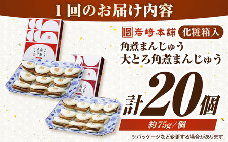 【全3回定期便】長崎角煮まんじゅう10個(箱)・大とろ角煮まんじゅう10個(箱)《壱岐市》【岩崎本舗】冷凍 豚 豚角煮 角煮饅頭 簡単調理 お取り寄せ[JHA003]