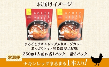 チキンレッグスープカレー 2種セットA（トマト・濃厚エビ） 計2パック