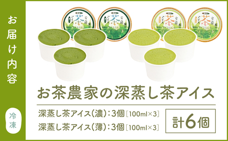 お茶 農家 の 深蒸し茶 アイス（ 濃・薄 各3個 計6個 ） KN166-001-01 菓子 茶