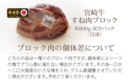 牛肉 ブロック 宮崎牛 スネ肉 800g [マルミヤストア 宮崎県 美郷町 31ag0095]