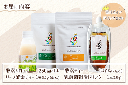 酵素の王様青パパイアのドリンクセット 全4種 国産 ヘルシー グリーンパパイア【A322】