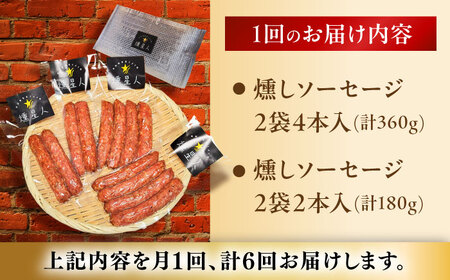 【全6回定期便】燻しソーセージ 12本 / 燻製 豚肉 スモーク おつまみ / 瀬戸市 / 天佑[BBBZ024]