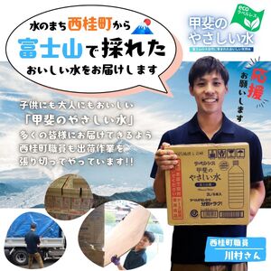 ミネラルウォーター「甲斐のやさしい水 富士山麓」ラベルレス2L 6本 1ケース／ お水 軟水 飲料 飲料水 天然水ペットボトル 生活必需品 消耗品 備蓄 防災 災害対策 エコ 人気 まろやか おいしい 選べる 送料無料 山梨県 西桂町【n0628-01_nsk】