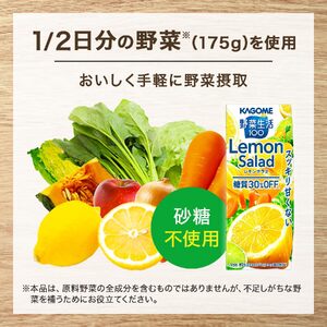 【定期便11ヶ月連続お届け】カゴメ 野菜生活100 レモンサラダ 200ml 48本 野菜ジュース 果実ミックスジュース 紙パック