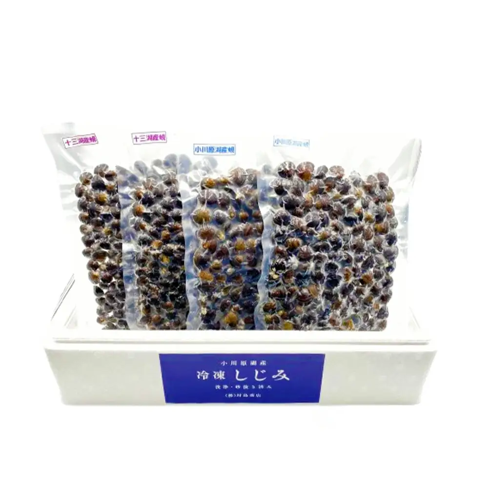 砂抜き済みで手間いらず！対島商店 活しじみ食べ比べセット【冷凍】（十三湖のしじみ500g×2・小川原湖のしじみ500g×2）　【02408-0166】