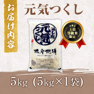 ＜数量限定＞JAよりお届け！福岡県産米 元気つくし (計5kg)お米 おこめ 米 こめ コメ 白米 福岡県産 ブランド米 常温 常温保存【ksg1813】【農産物直売所ほたるの里】