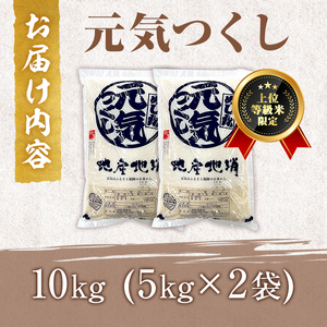 ＜数量限定＞JAよりお届け！福岡県産米 元気つくし (計10kg)お米 おこめ 米 こめ コメ 白米 福岡県産 ブランド米 常温 常温保存【ksg1814】【農産物直売所ほたるの里】