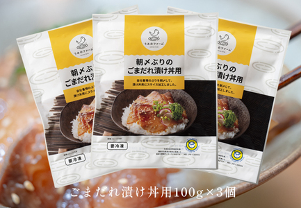 朝〆ぶり ごまだれ漬け丼用 100g×3袋 養殖 ブリ 鰤 小分け 冷凍 簡単調理 人気 海鮮丼