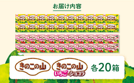 明治 きのこの山 きのこの山いちご＆ショコラ 各20箱（計40箱）[AOAA064]