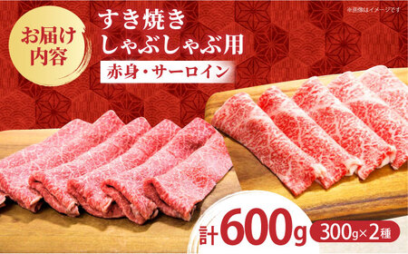 【2度の農林水産大臣賞】 佐賀牛 すき焼き・しゃぶしゃぶ用 B 600g（ サーロイン ・ 赤身 各300g）【田中畜産牛肉店】 黒毛和牛 しゃぶしゃぶ すき焼き[HBH162]