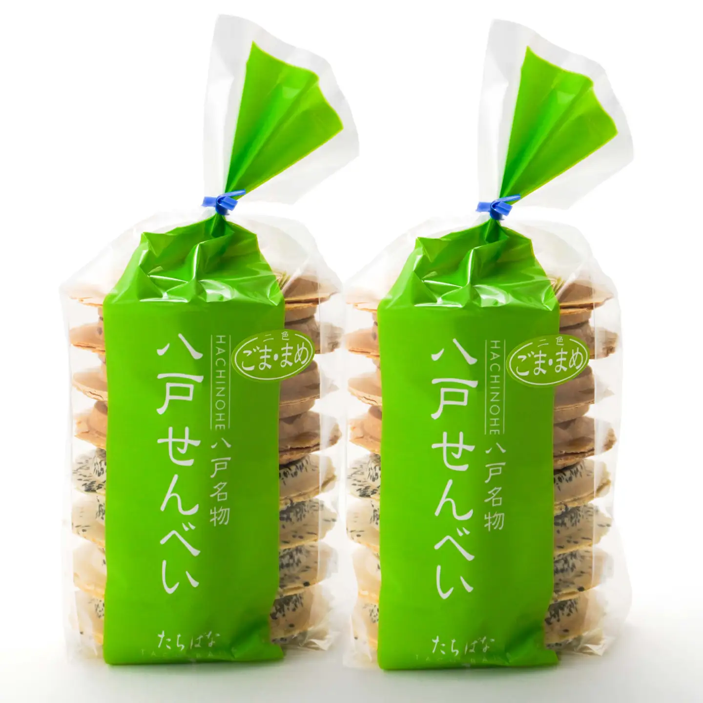 【たちばな】 南部せんべい ごま ＆ まめ ２色詰め合わせ 2袋（32枚） 青森県 八戸市