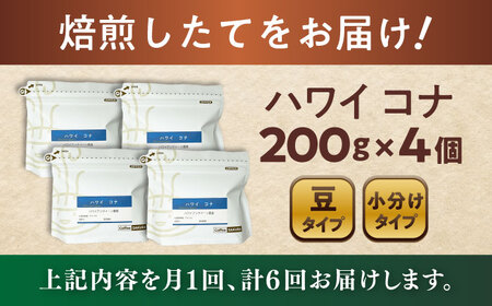 【全6回定期便】ハワイ・コナ　コーヒー豆　200g×4個 (豆)  / コーヒー  ドリップ  豆 / Coffee SAKURA[BBAB064]