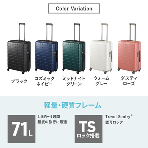 PROTeCA 360G4 02423(06ウォームグレー) 71L  プロテカ  スーツケース 日本製 360度ファスナー開閉 5-7日の旅行におすすめ キャリー キャリーケース かばん バッグ 国産